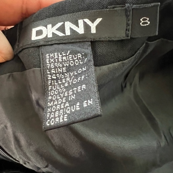 DKNY black pencil skirt size 8 wool blend heavy duty - Picture 3 of 8